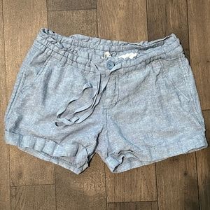 Old Navy Linen Blend Drawstring Shorts Light Blue Size 0